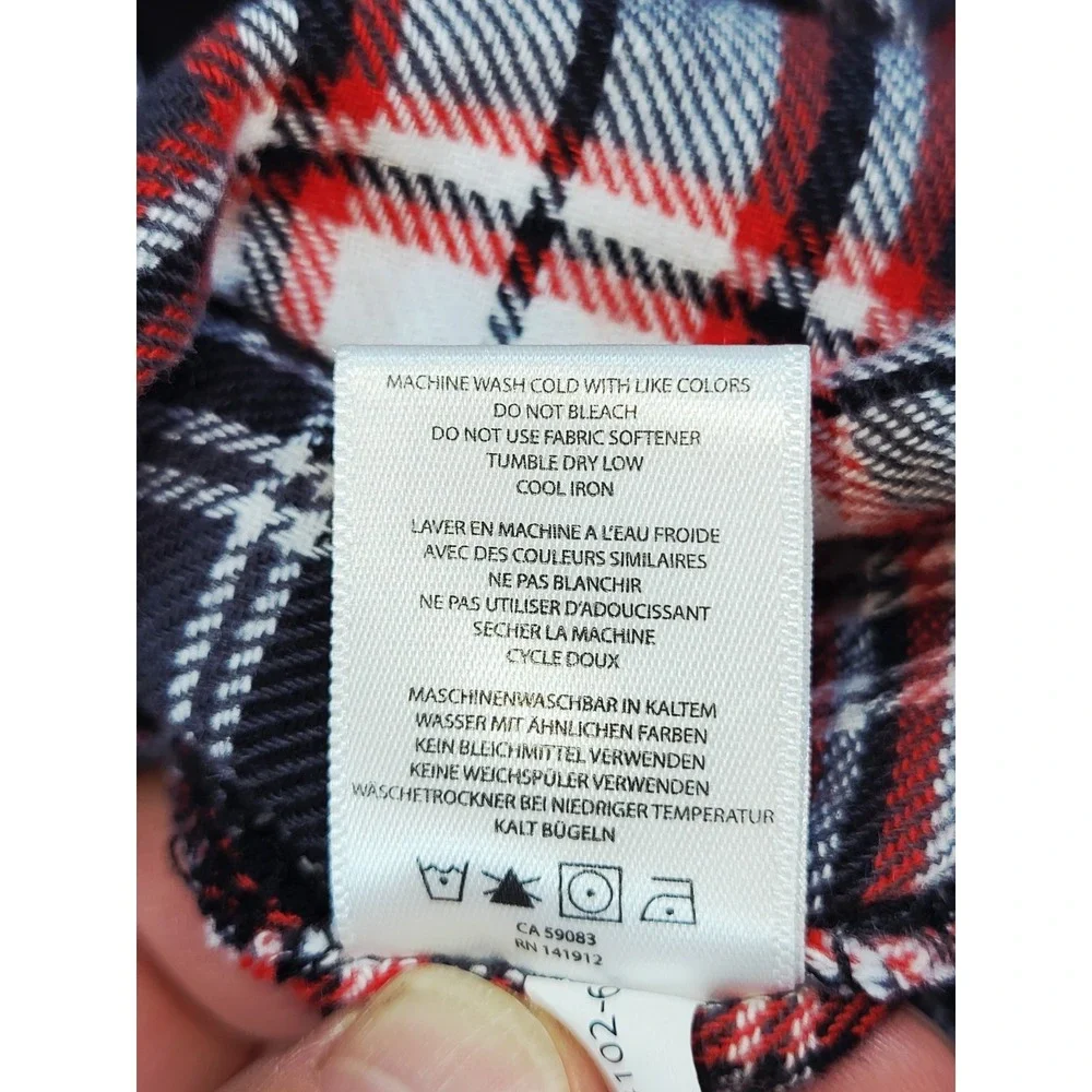Ranch Tough Gray/Red‎ Plaid Button Down Flannel Shirt Pocket XL Tall Outdoor